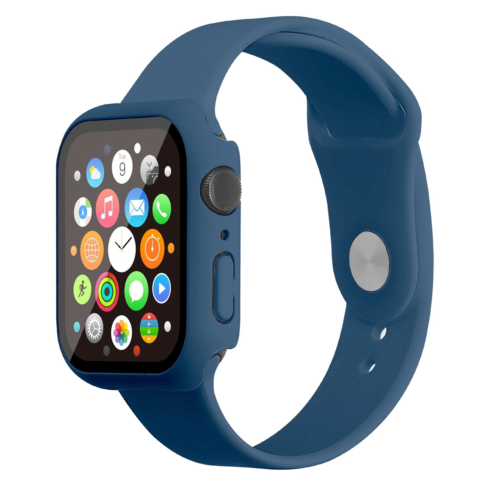 For Apple Watch Series 7 41mm Silicone Outdoor Sports Watch Band+Hard PC Case with Built-in Tempered Glass Screen Protector Size S M For Apple Watch Series 7 41mm Silicone Outdoor Sports Watch Band+Hard PC Case with Built-in Tempered Glass Screen Protector Size S M